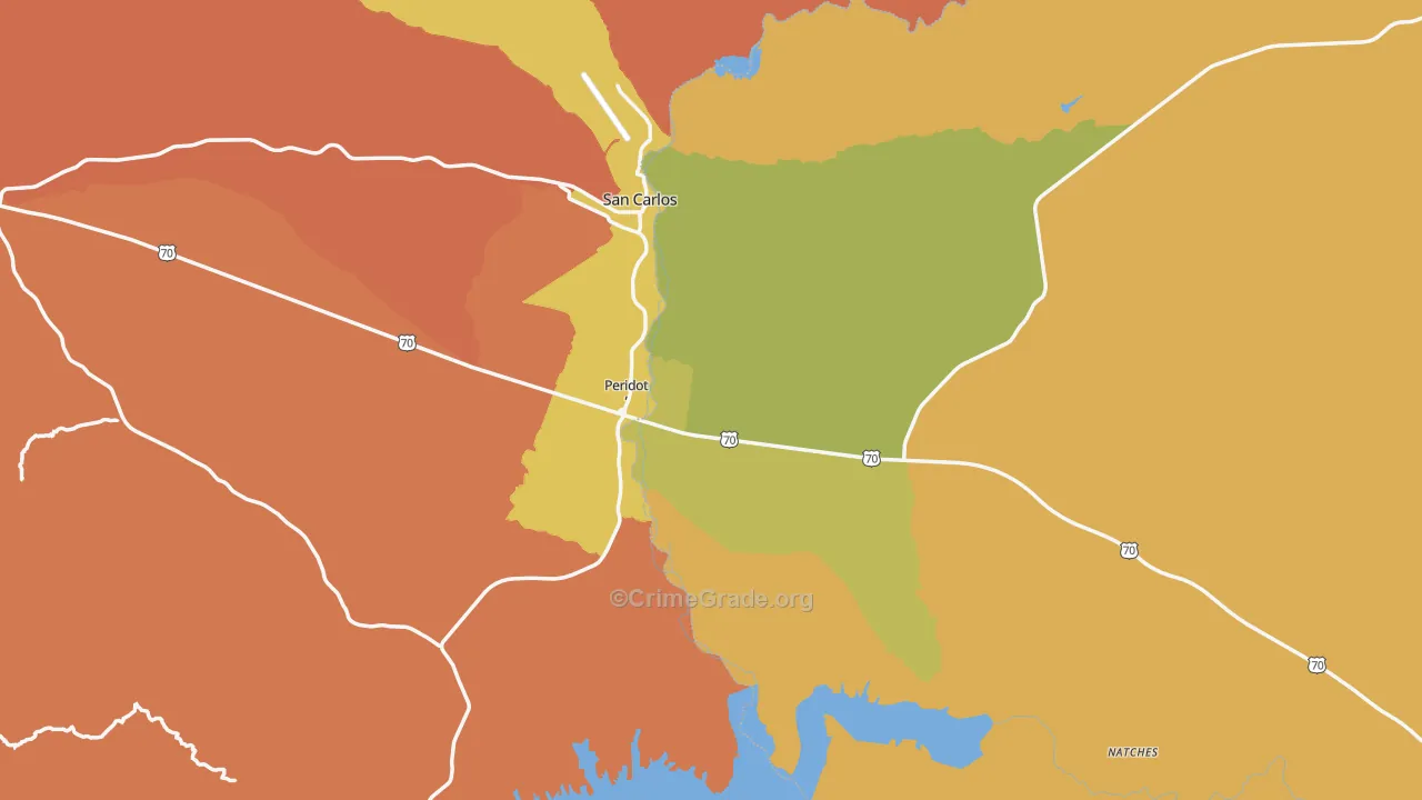 85542, AZ Map of Drug-Related Crime Rates