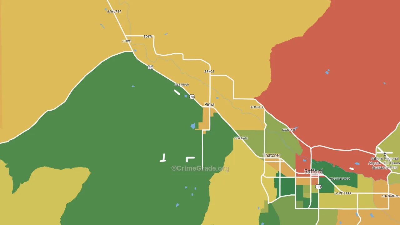 85543, AZ Map of Drug-Related Crime Rates