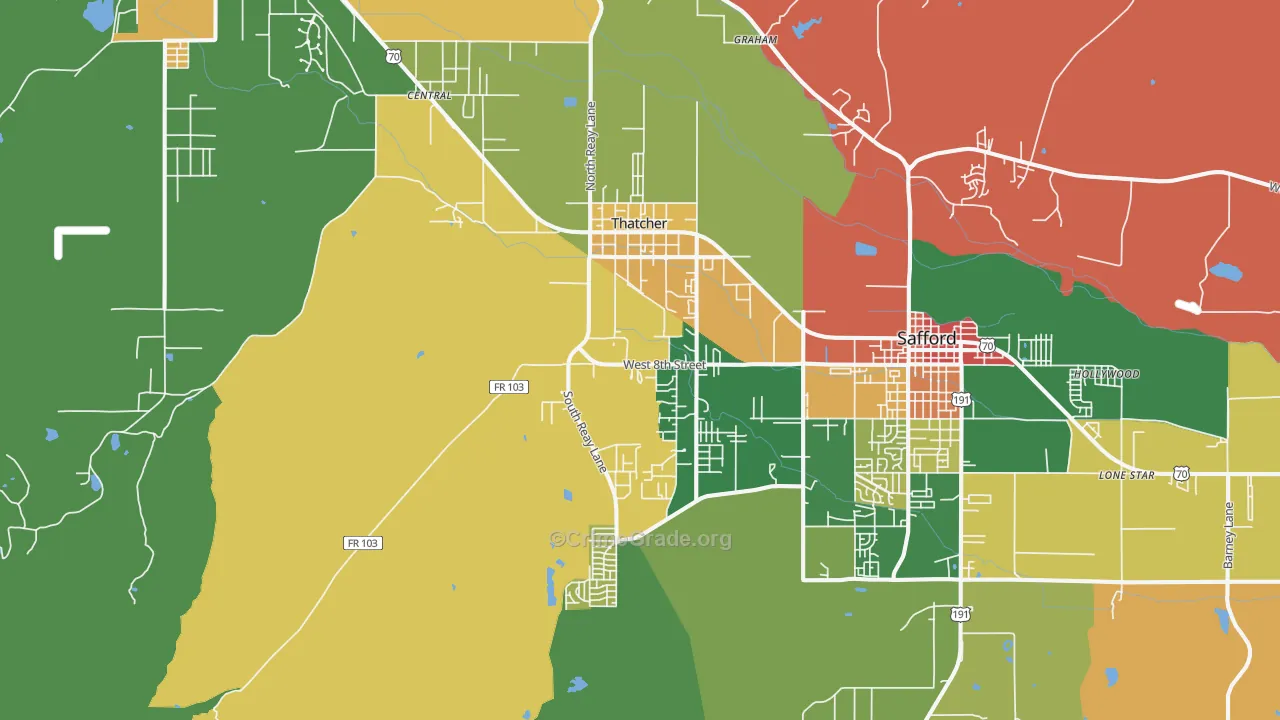 85552, AZ Map of Drug-Related Crime Rates