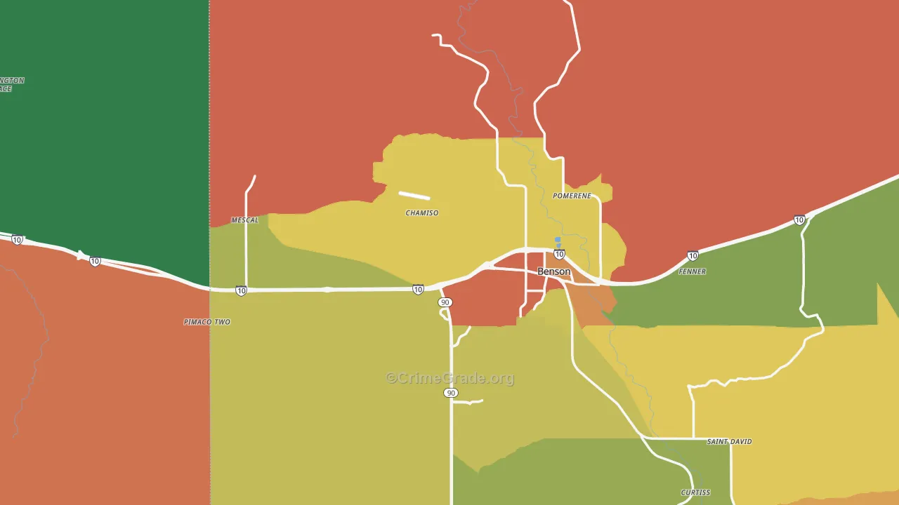 85602, AZ Map of Drug-Related Crime Rates