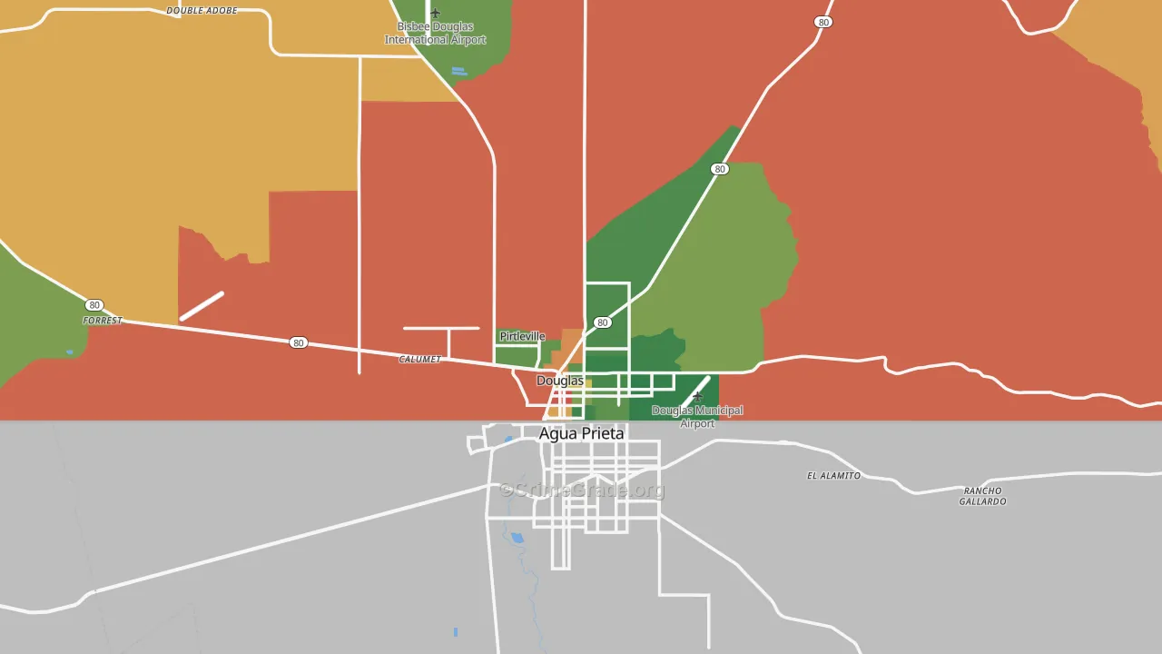 85607, AZ Map of Drug-Related Crime Rates