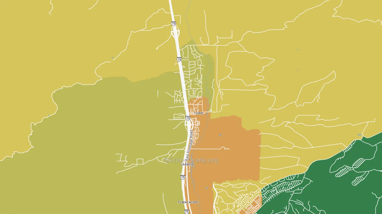 85646, AZ Map of Drug-Related Crime Rates