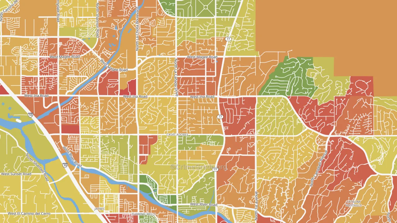 85704, AZ Map of Drug-Related Crime Rates