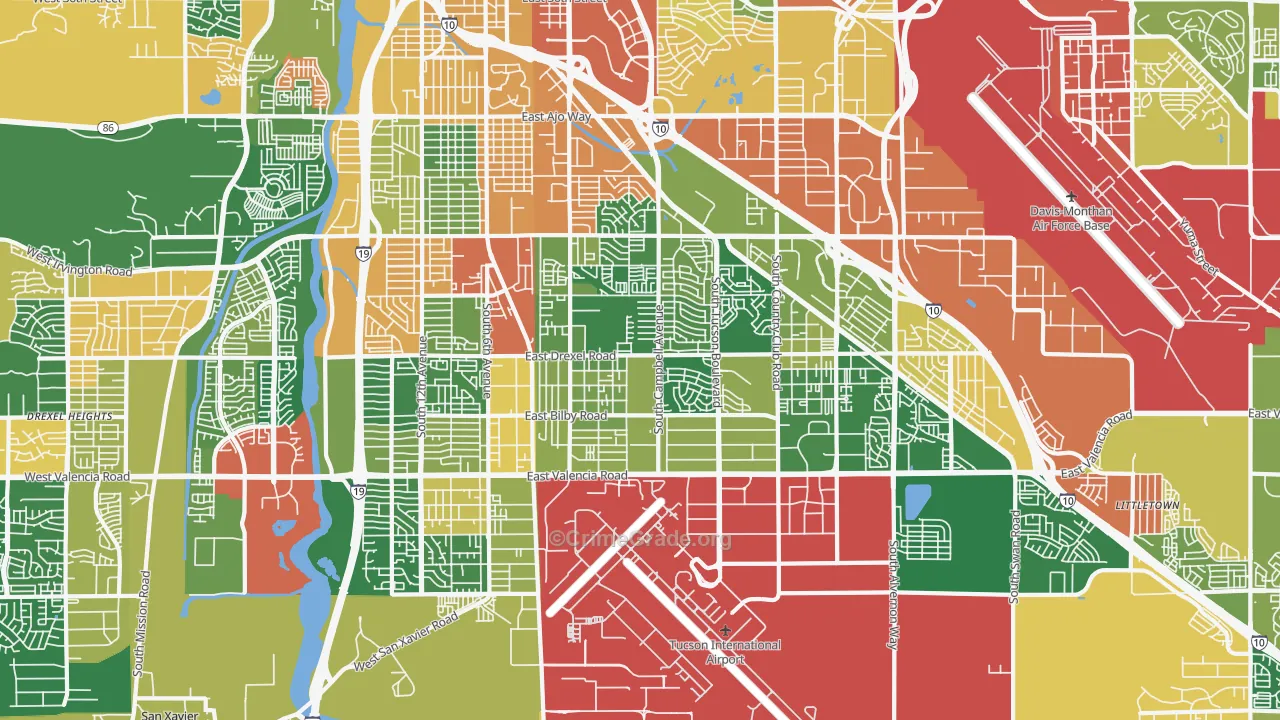 85706, AZ Map of Drug-Related Crime Rates