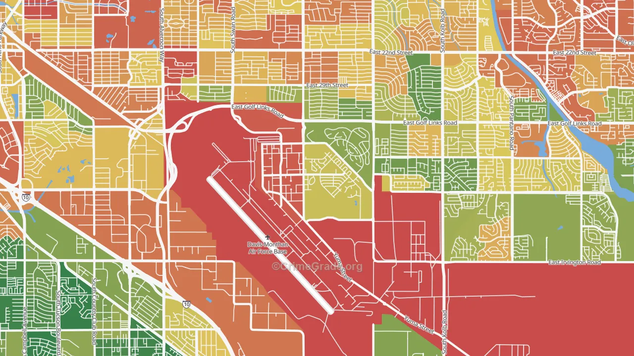 85707, AZ Map of Drug-Related Crime Rates