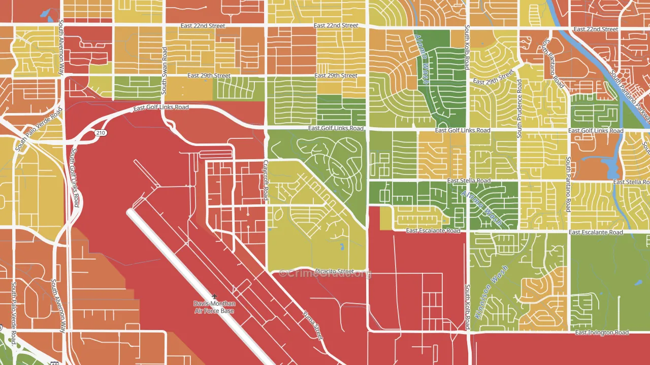 85708, AZ Map of Drug-Related Crime Rates
