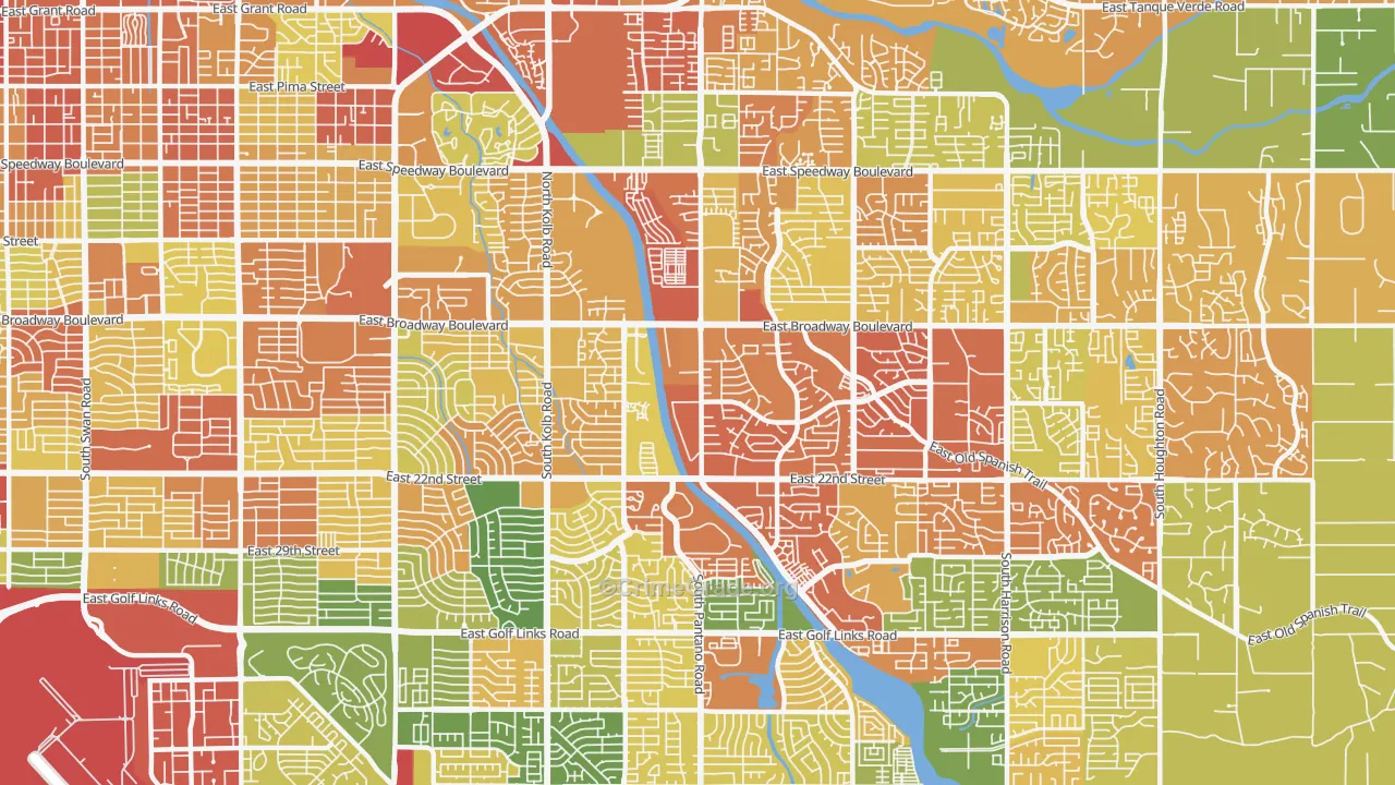 85710, AZ Map of Drug-Related Crime Rates
