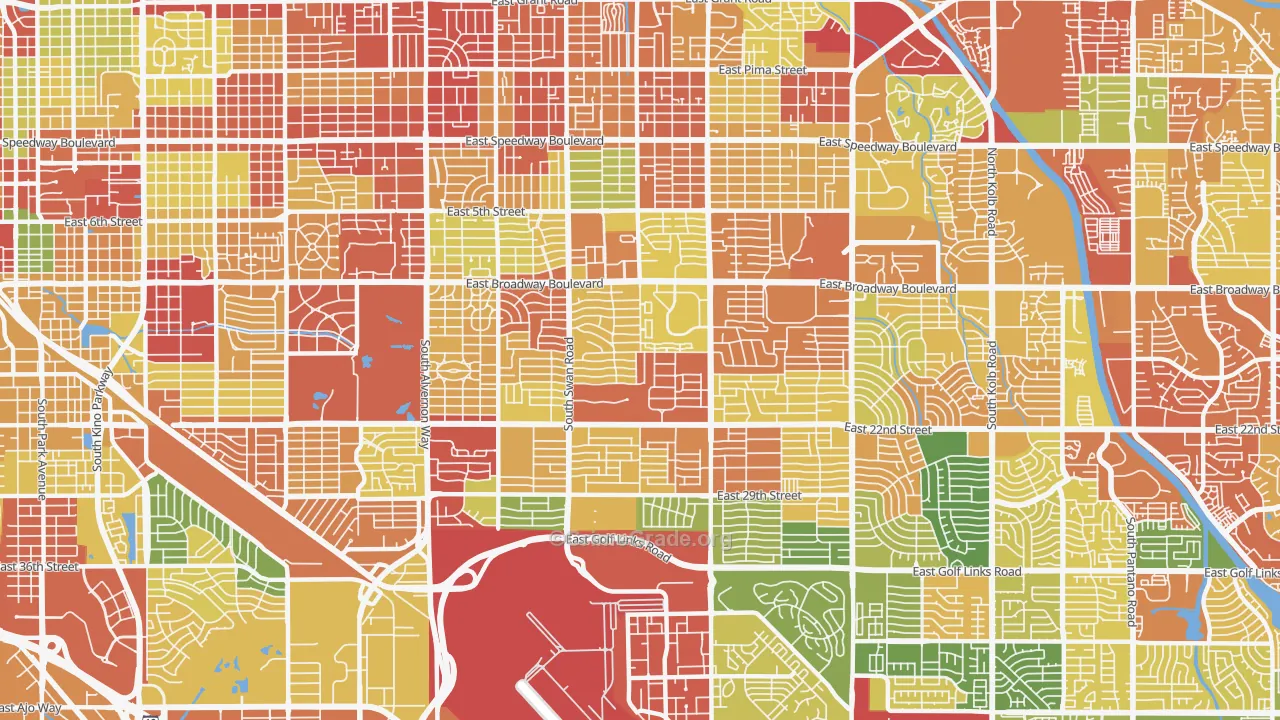 85711, AZ Map of Drug-Related Crime Rates