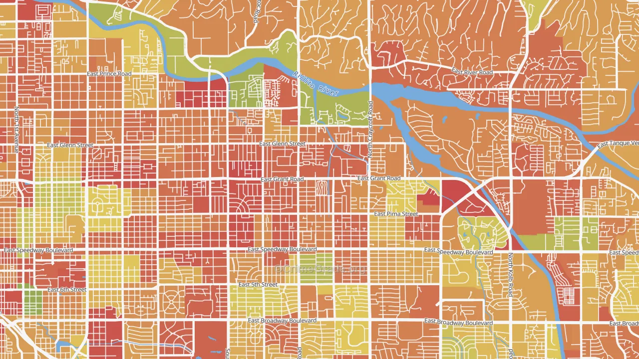 85712, AZ Map of Drug-Related Crime Rates
