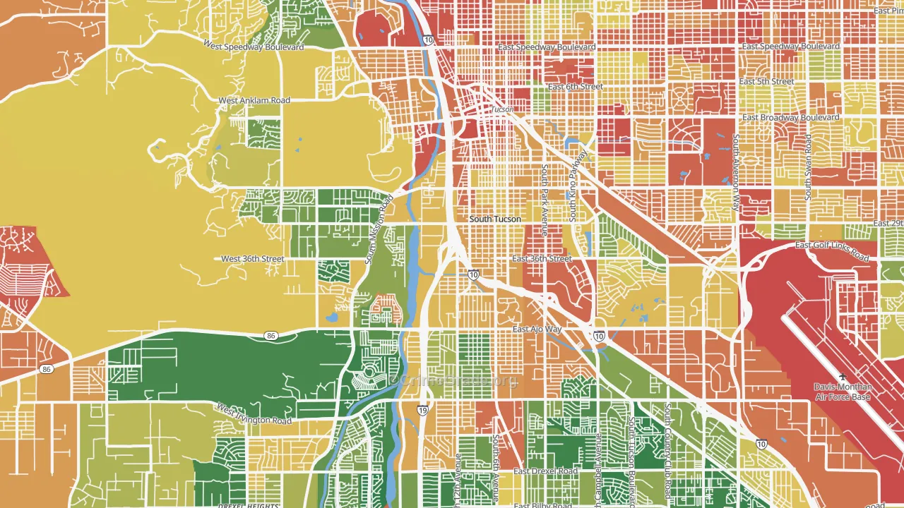 85713, AZ Map of Drug-Related Crime Rates