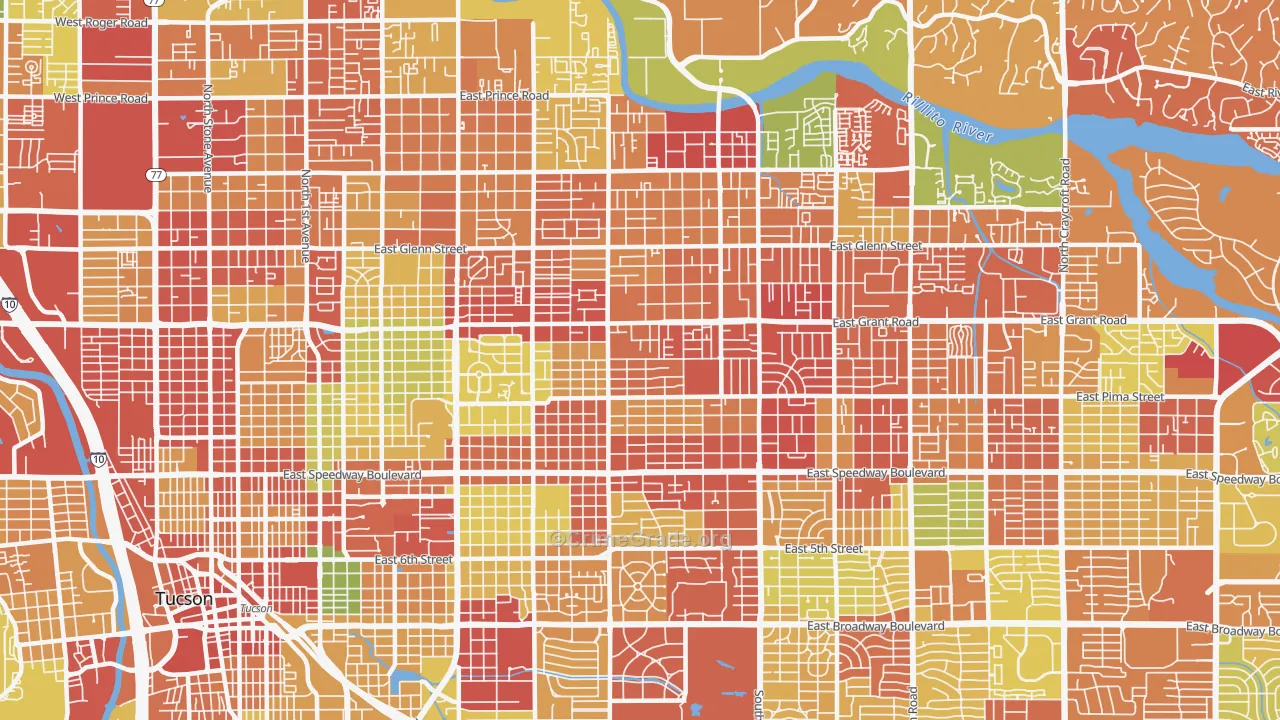 85716, AZ Map of Drug-Related Crime Rates