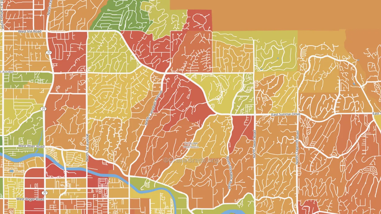 85718, AZ Map of Drug-Related Crime Rates
