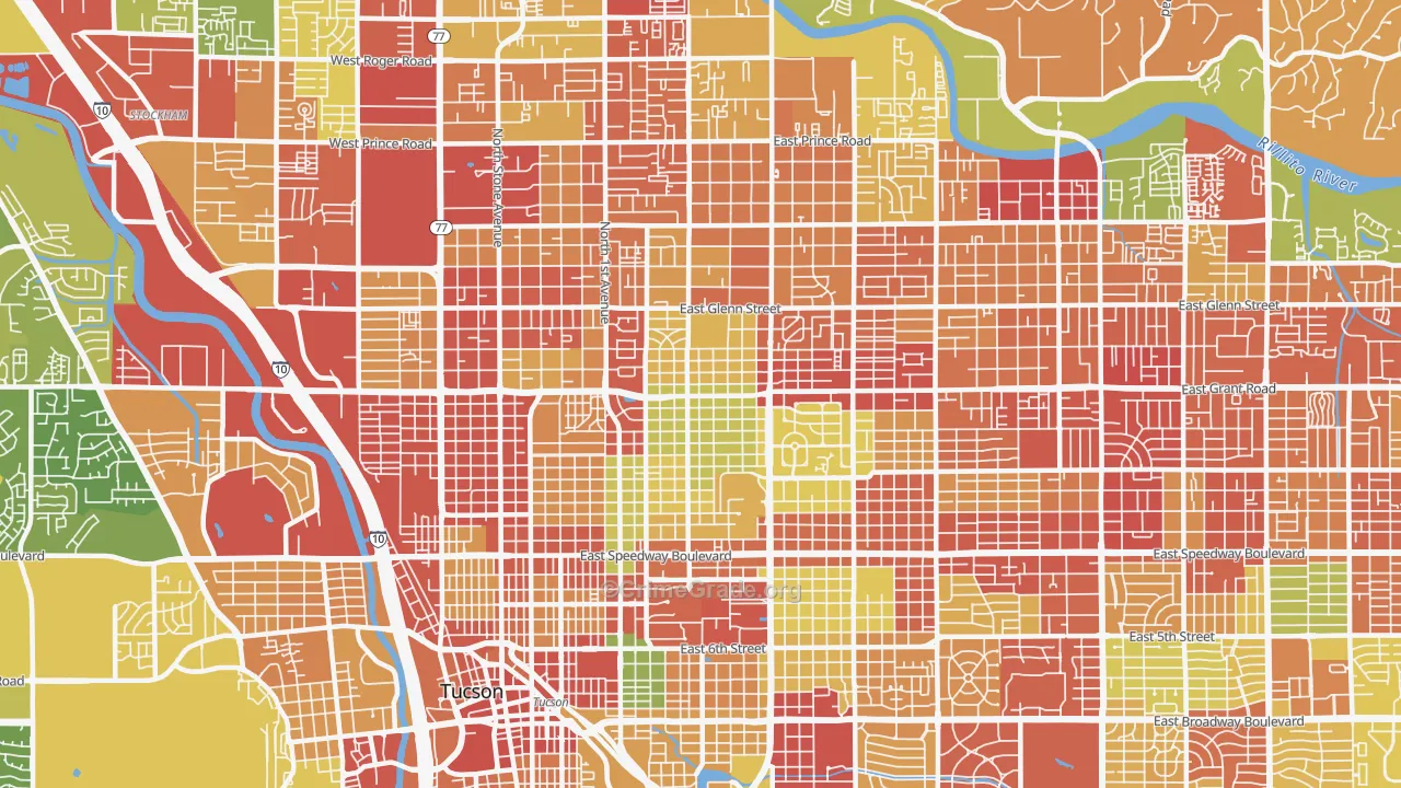 85719, AZ Map of Drug-Related Crime Rates