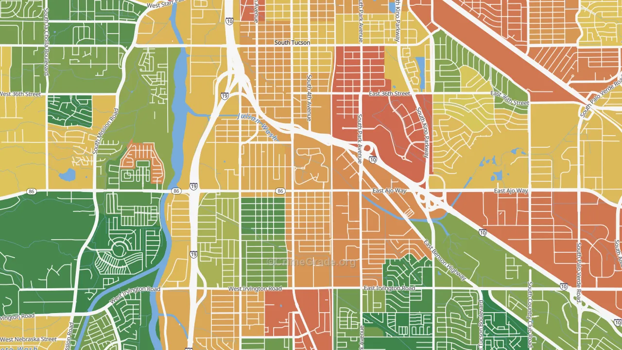 85723, AZ Map of Drug-Related Crime Rates