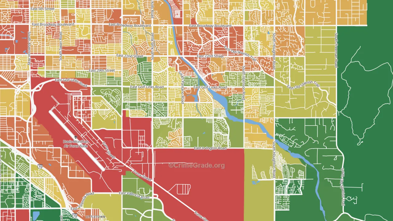 85730, AZ Map of Drug-Related Crime Rates