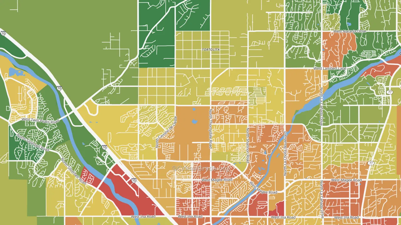 85742, AZ Map of Drug-Related Crime Rates