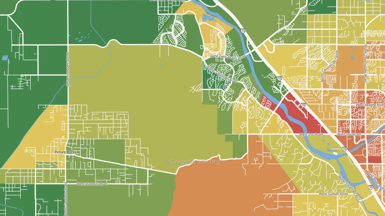 85743, AZ Map of Drug-Related Crime Rates