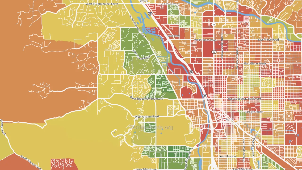 85745, AZ Map of Drug-Related Crime Rates
