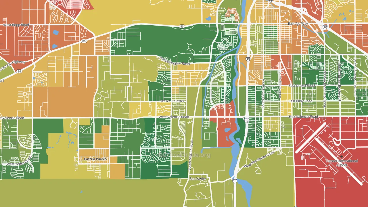 85746, AZ Map of Drug-Related Crime Rates