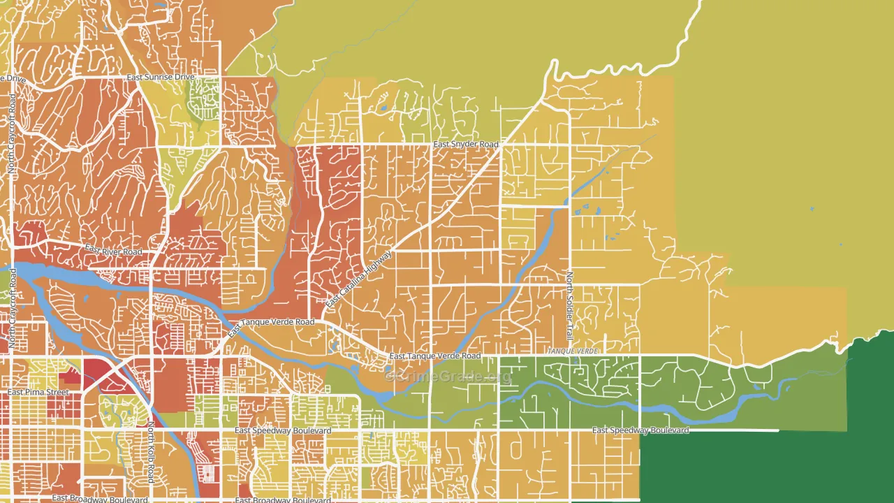 85749, AZ Map of Drug-Related Crime Rates