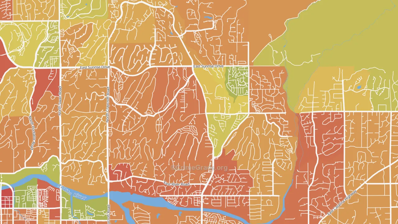 85750, AZ Map of Drug-Related Crime Rates