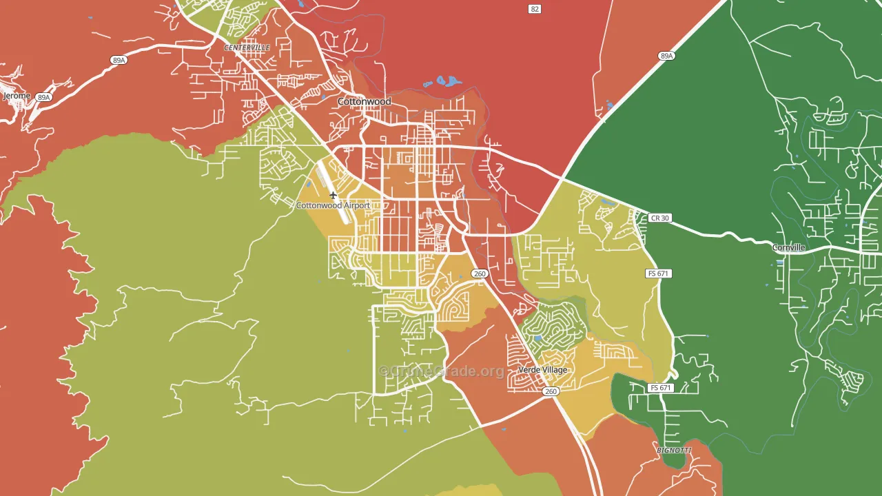86326, AZ Map of Drug-Related Crime Rates