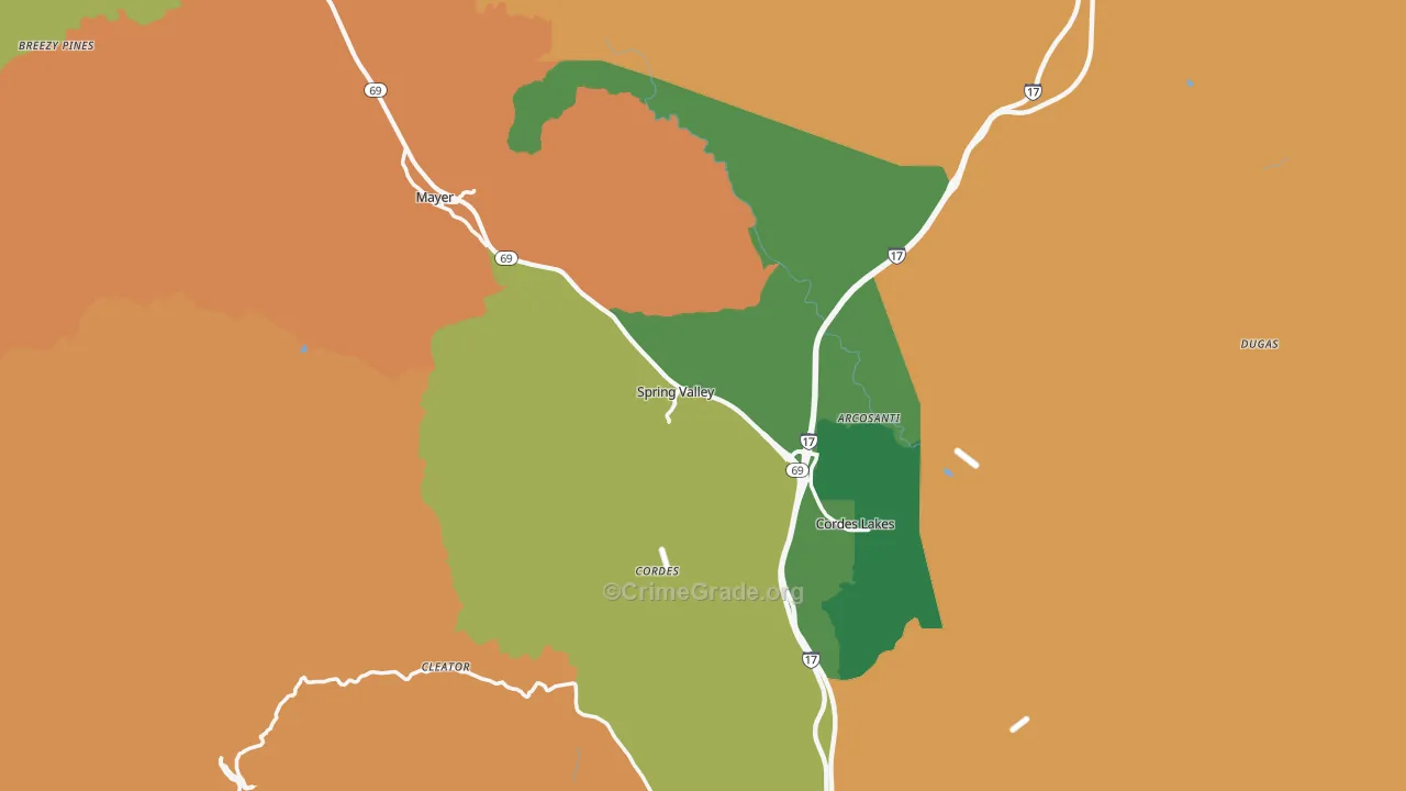 86333, AZ Map of Drug-Related Crime Rates
