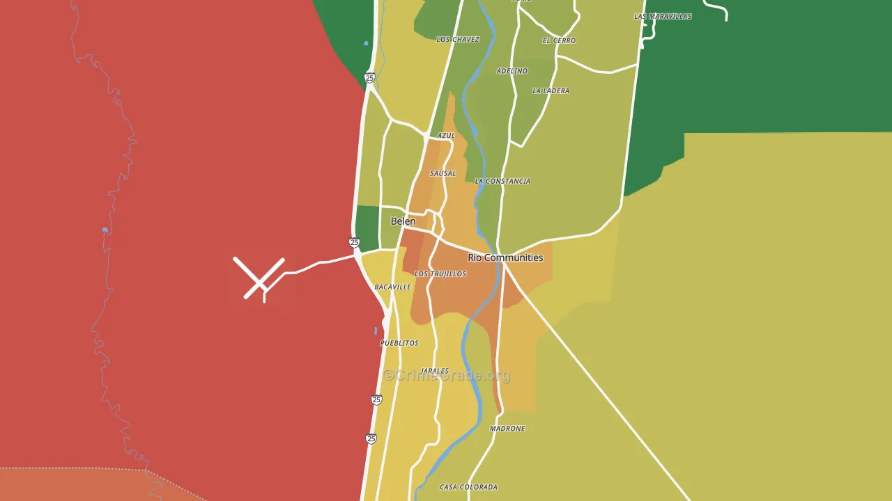 87002, NM Map of Drug-Related Crime Rates