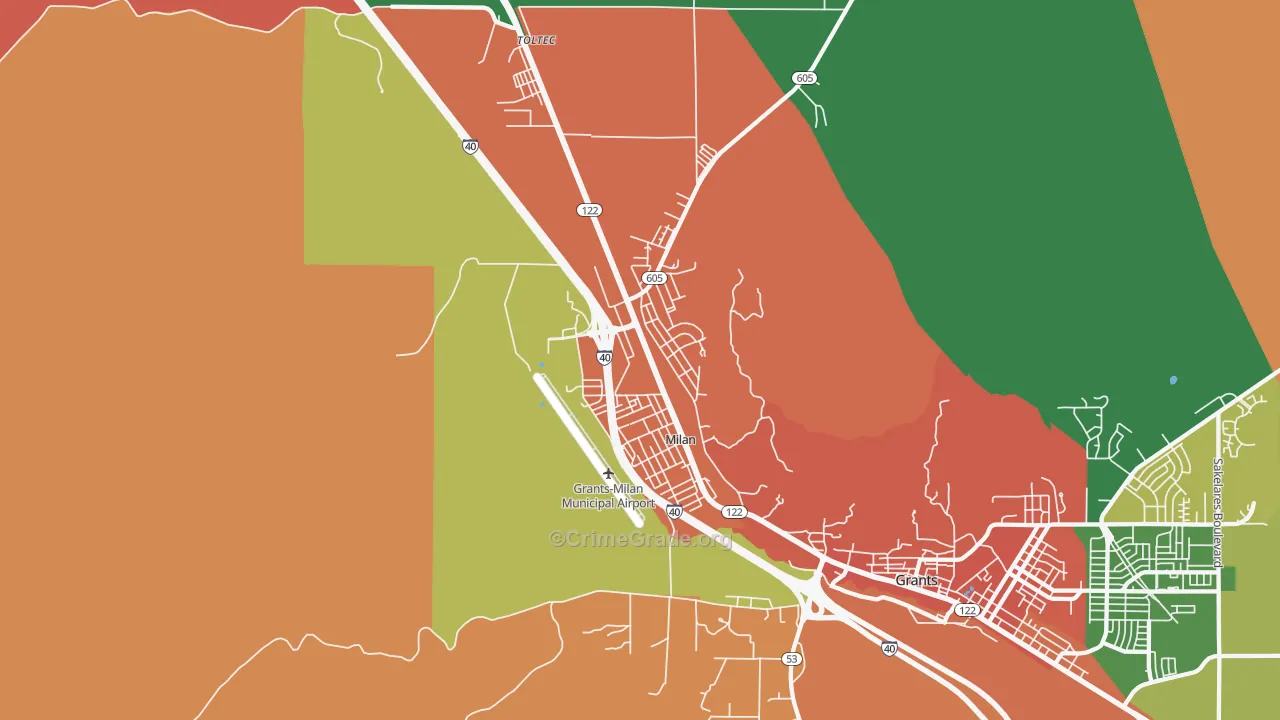 87021, NM Map of Drug-Related Crime Rates