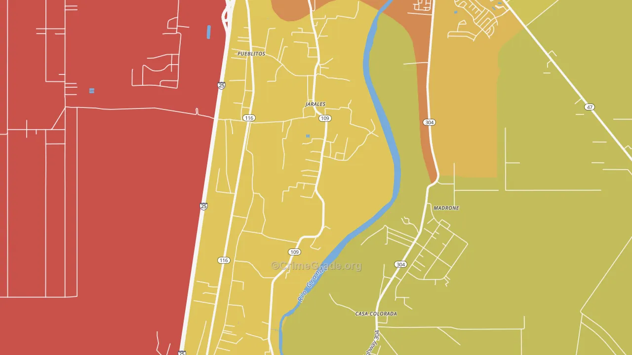 87023, NM Map of Drug-Related Crime Rates