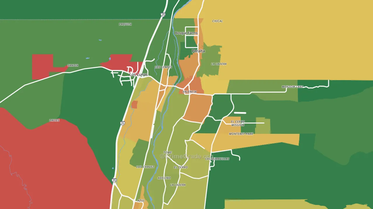 87031, NM Map of Drug-Related Crime Rates