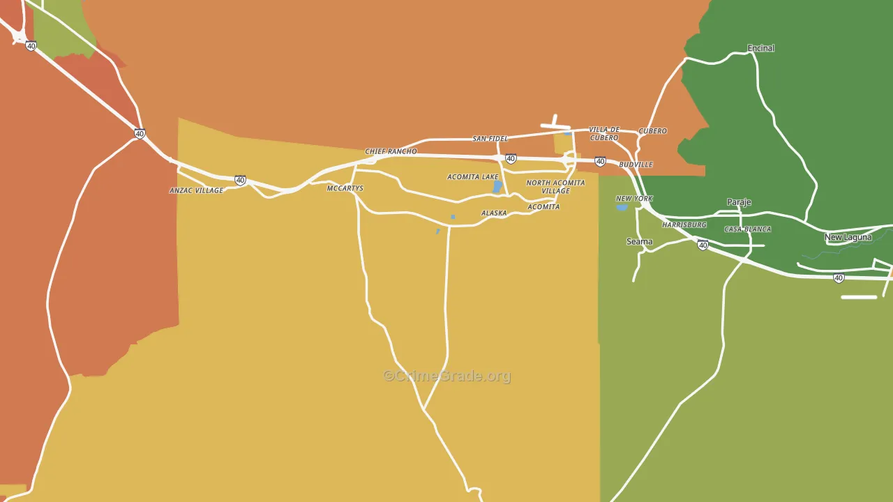 87034, NM Map of Drug-Related Crime Rates