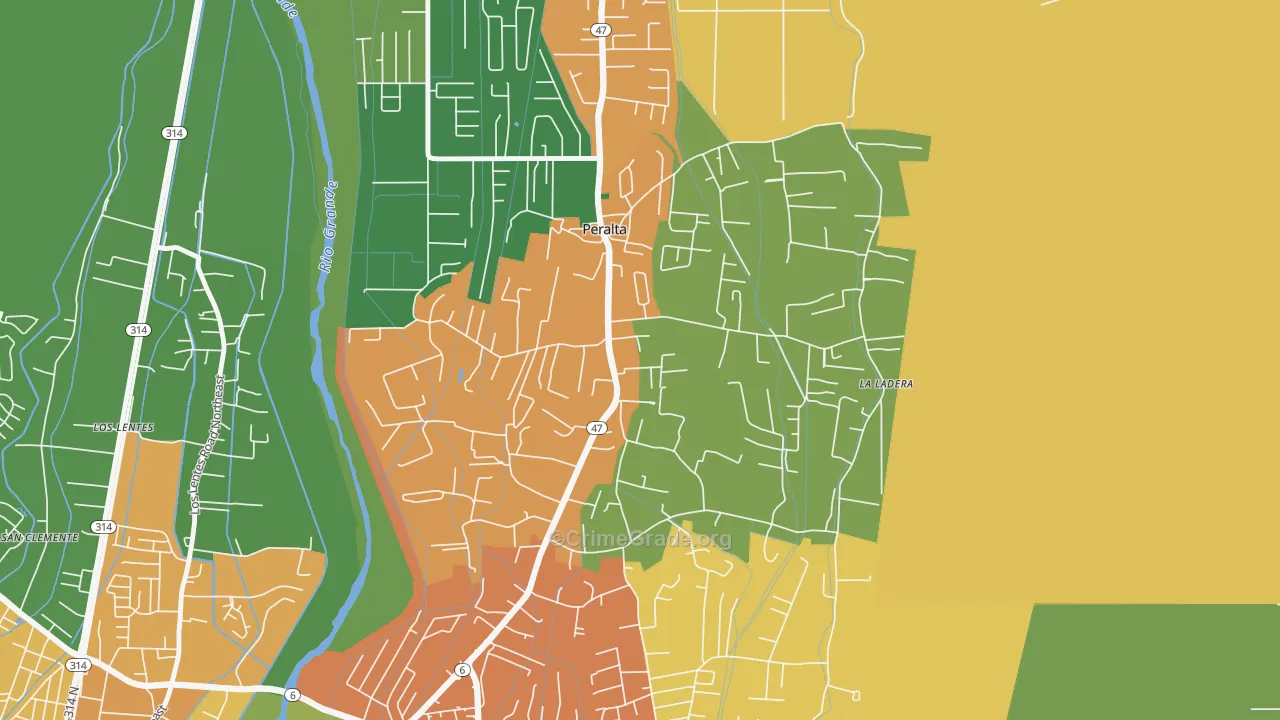 87042, NM Map of Drug-Related Crime Rates