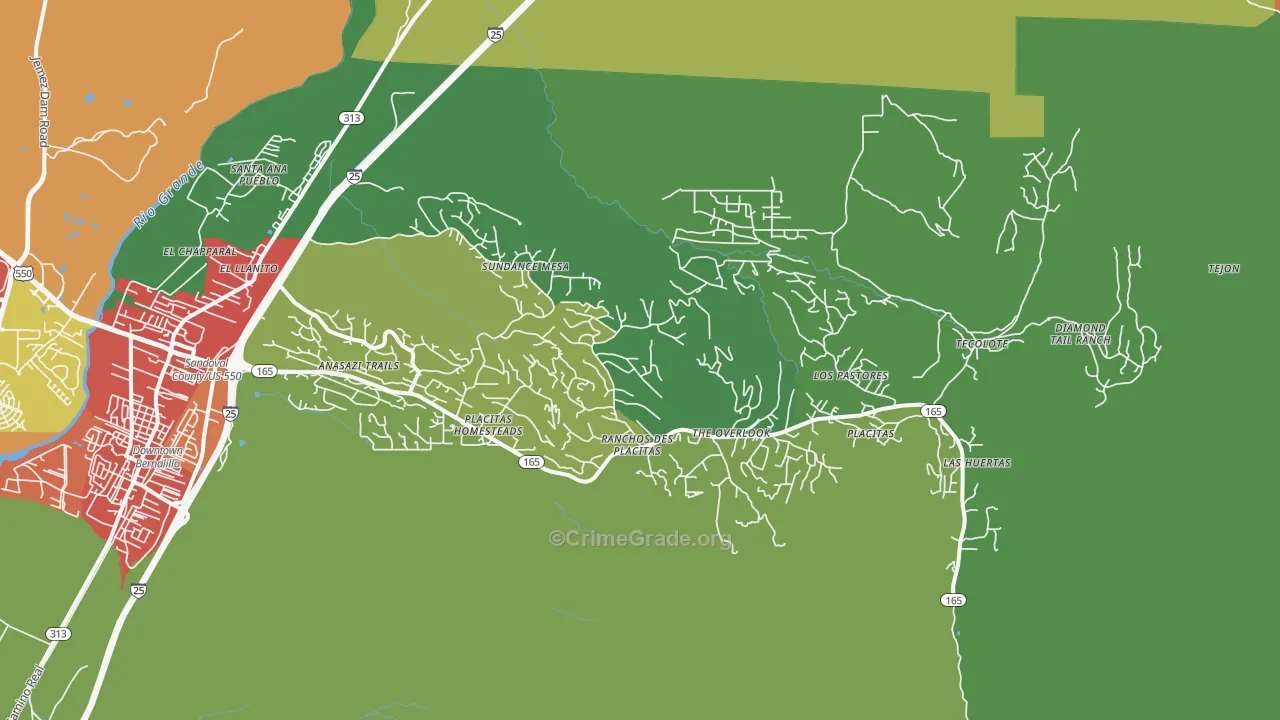 87043, NM Map of Drug-Related Crime Rates