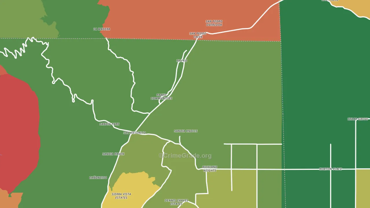 87047, NM Map of Drug-Related Crime Rates