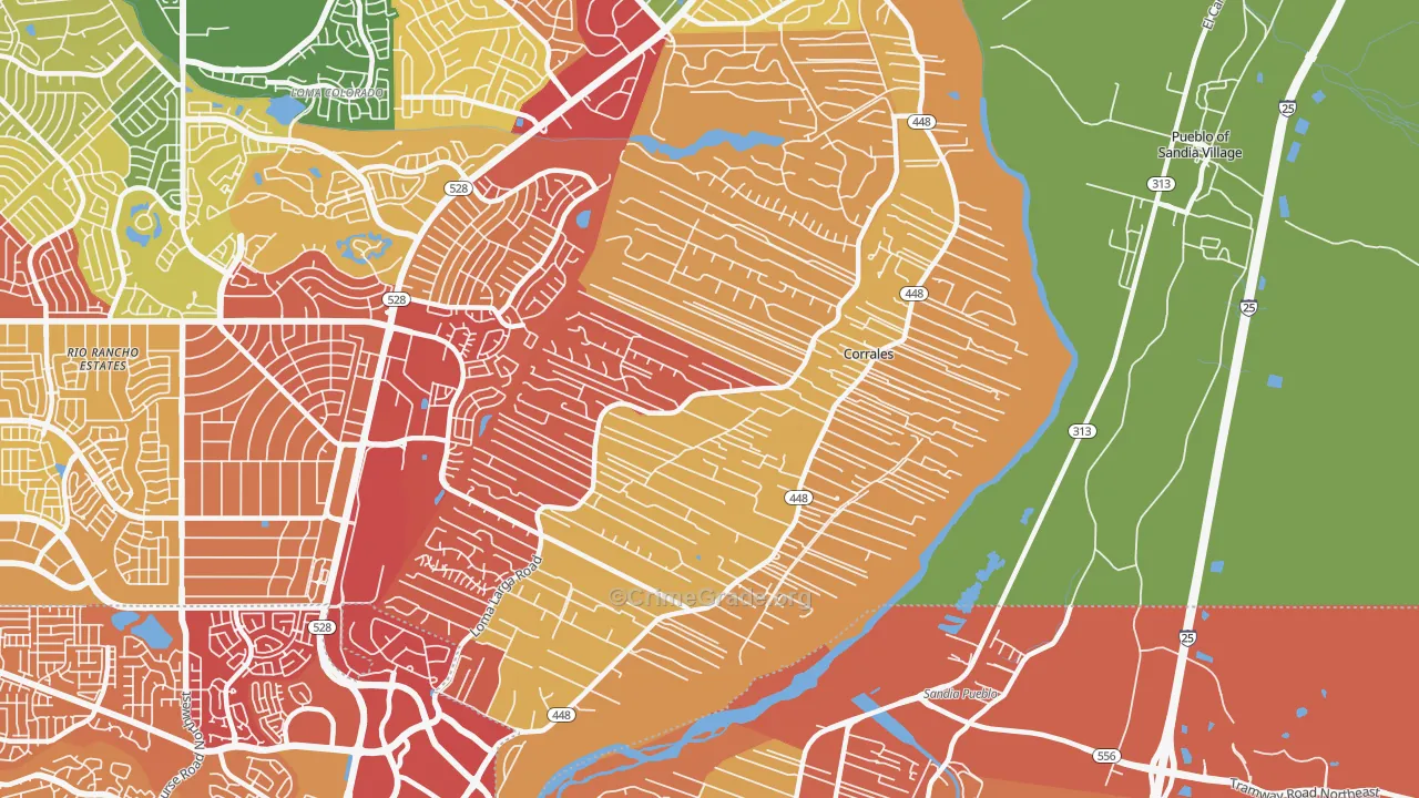 87048, NM Map of Drug-Related Crime Rates