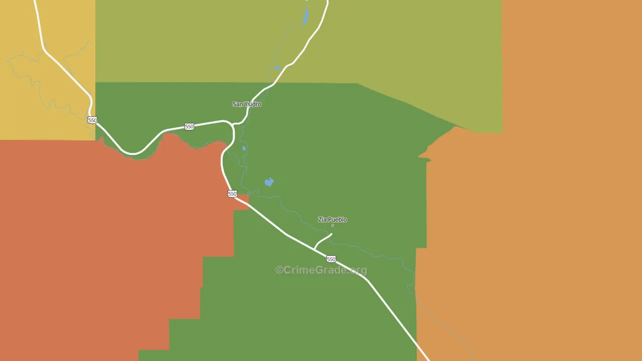 87053, NM Map of Drug-Related Crime Rates