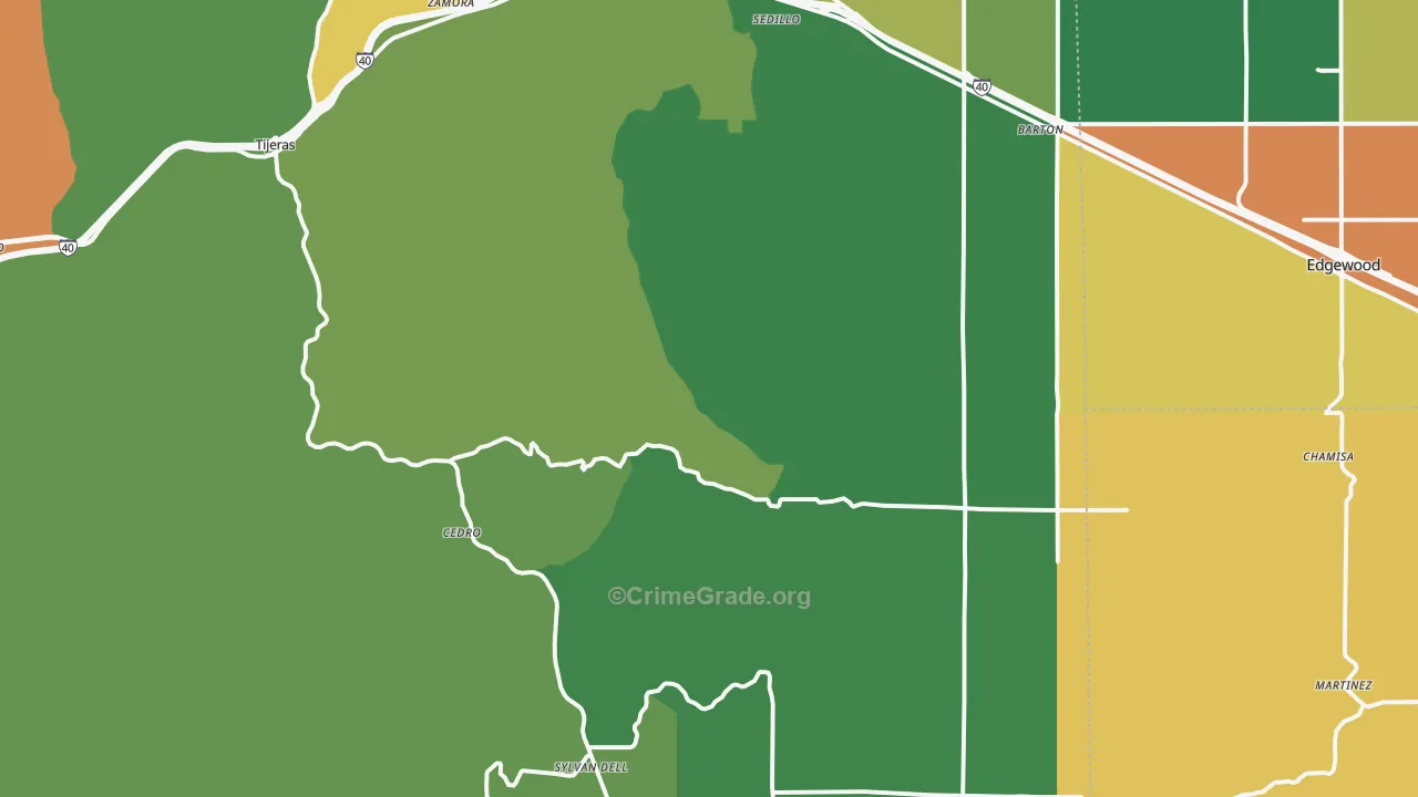 87059, NM Map of Drug-Related Crime Rates