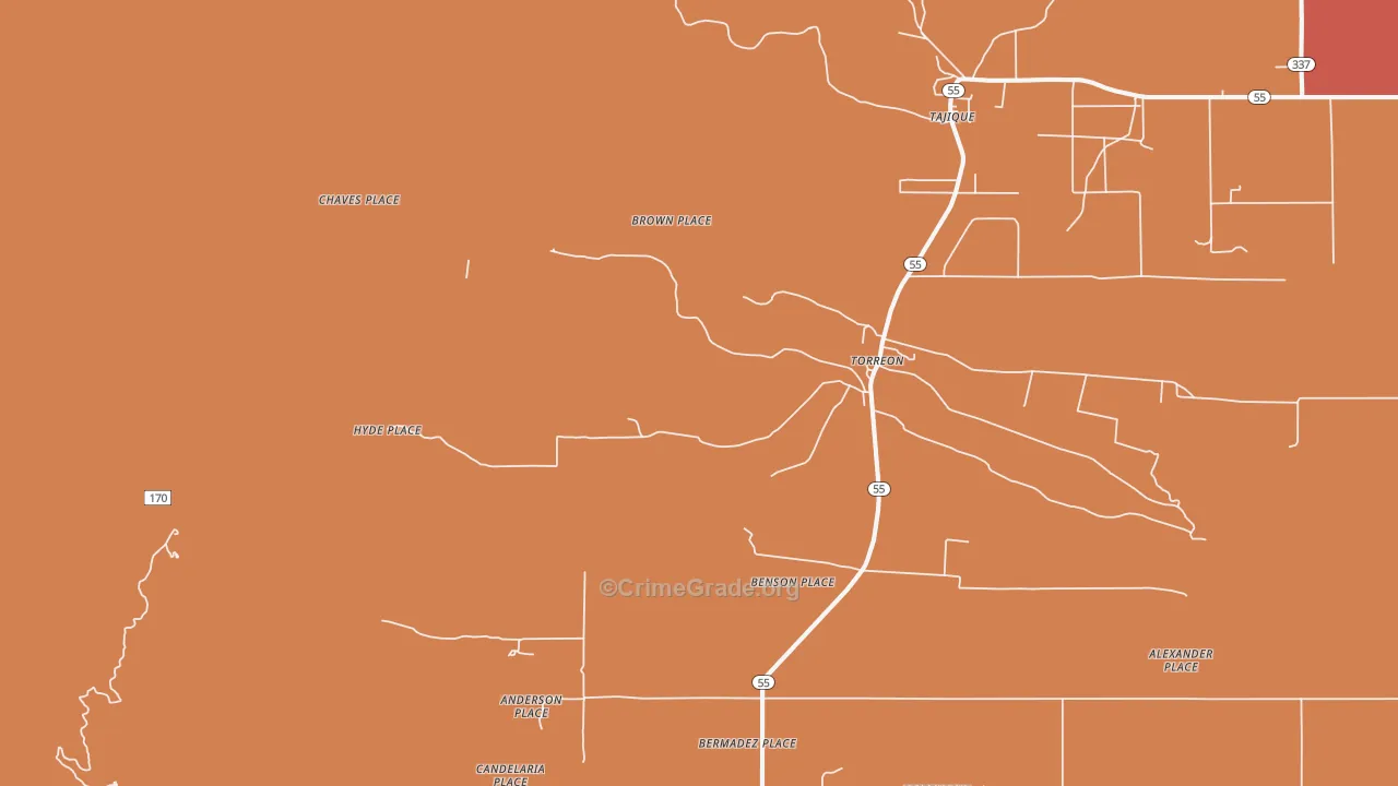 87061, NM Map of Drug-Related Crime Rates
