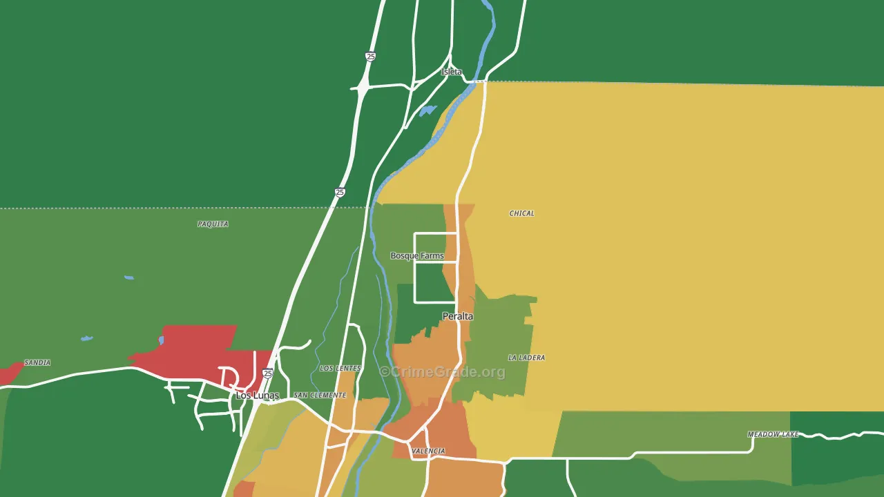 87068, NM Map of Drug-Related Crime Rates