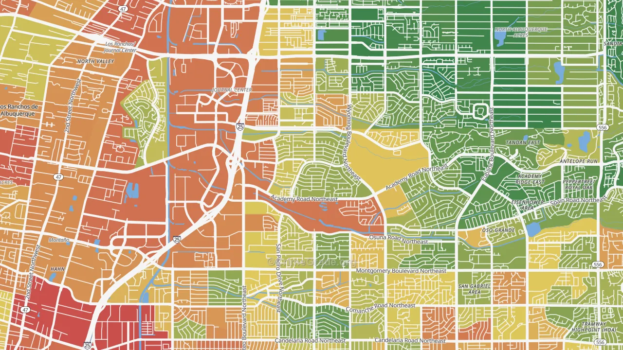 87109, NM Map of Drug-Related Crime Rates