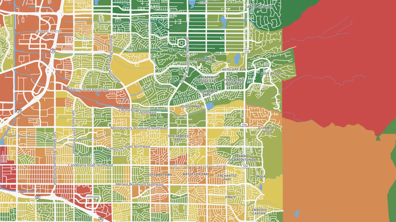 87111, NM Map of Drug-Related Crime Rates
