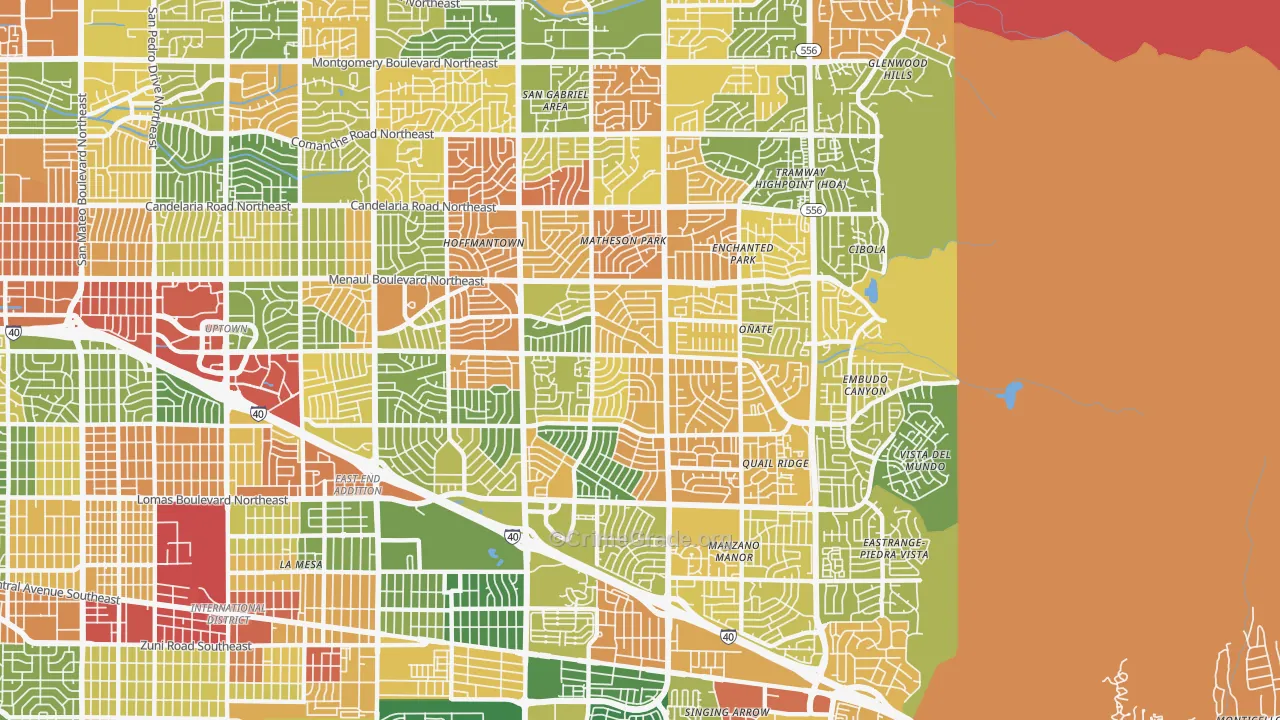 87112, NM Map of Drug-Related Crime Rates
