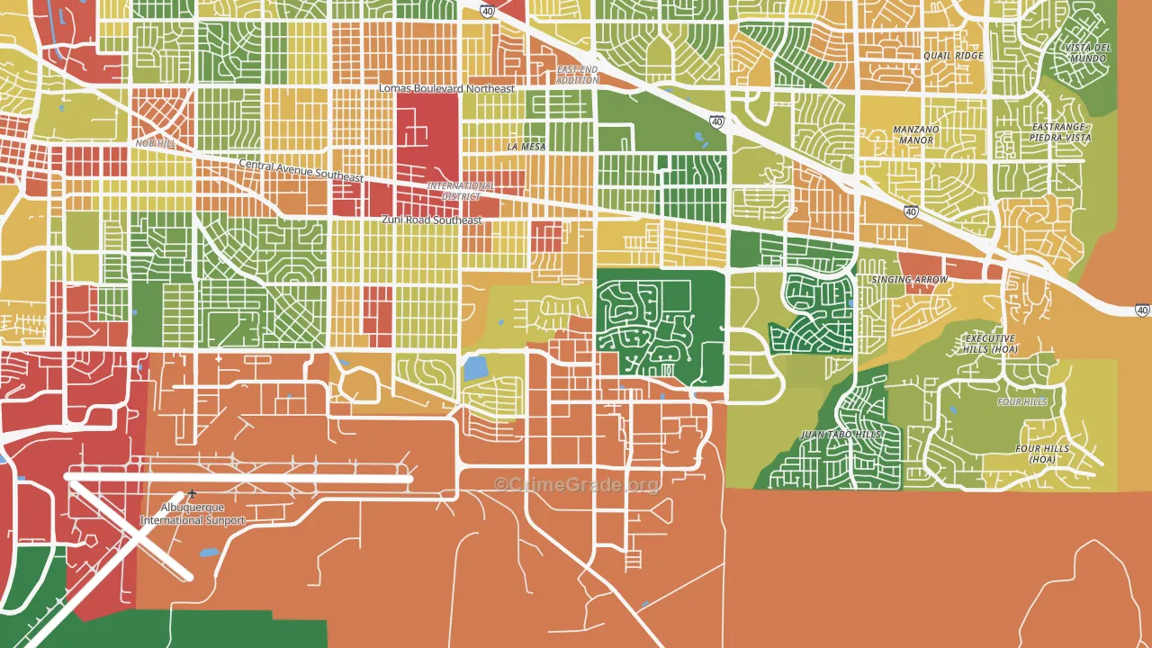 87116, NM Map of Drug-Related Crime Rates