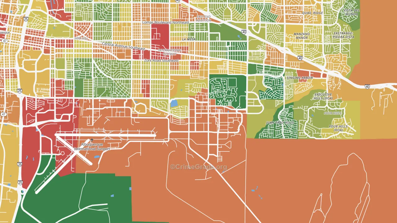 87117, NM Map of Drug-Related Crime Rates