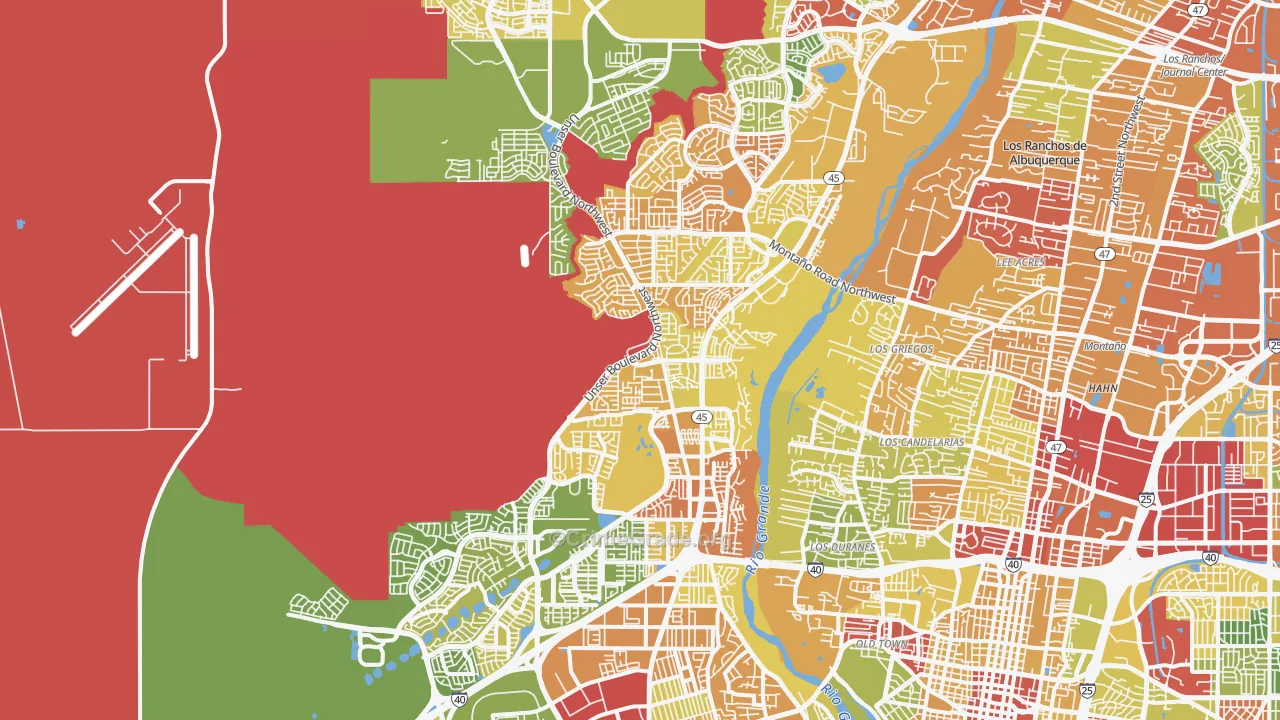 87120, NM Map of Drug-Related Crime Rates