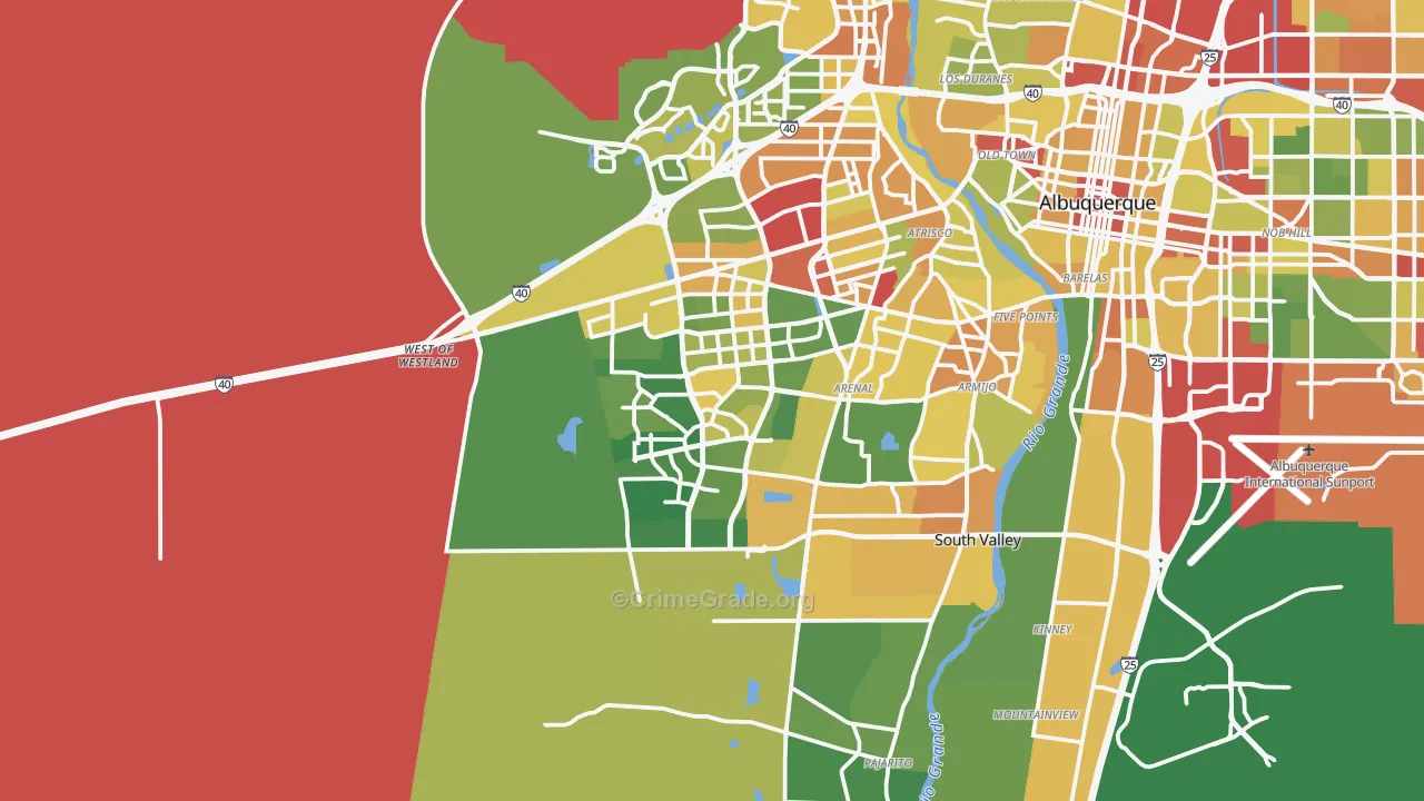 87121, NM Map of Drug-Related Crime Rates