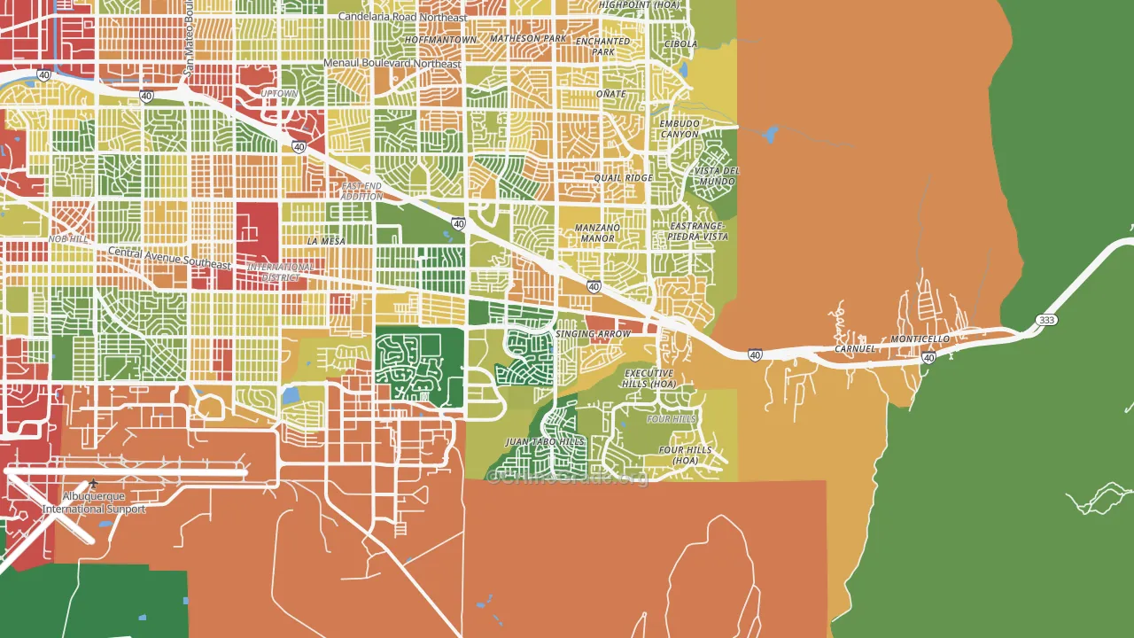 87123, NM Map of Drug-Related Crime Rates
