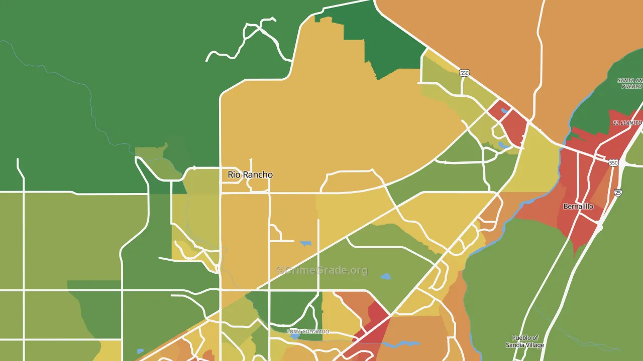 87144, NM Map of Drug-Related Crime Rates