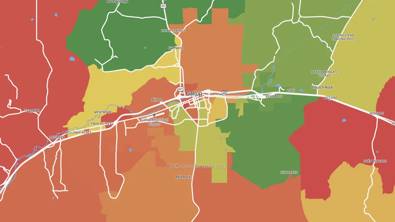 87301, NM Map of Drug-Related Crime Rates